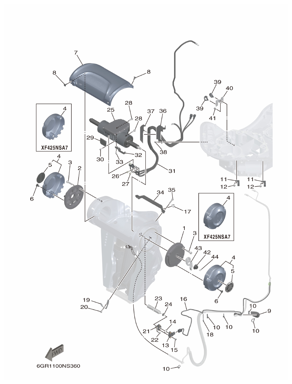 Yamaha XF425NSA2, XF425NSA7 BRACKET 2 parts diagram